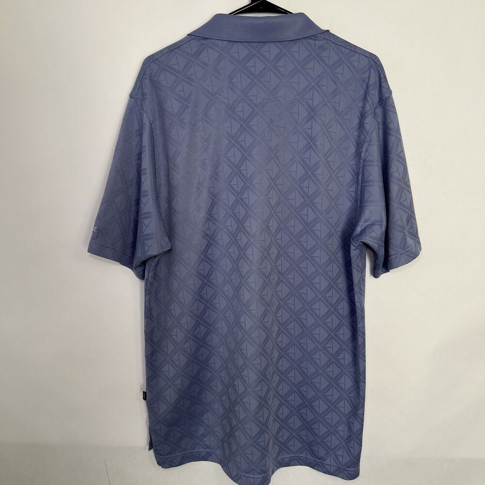 Straight Down Tullymore Golf Polo Mens Size XL Blue Geometric Diamonds Embroider - Picture 9 of 12